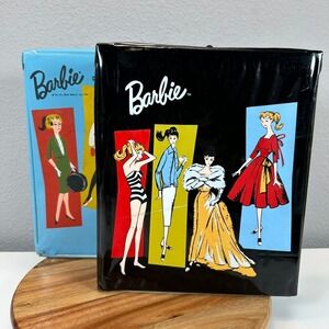 VTG Barbie Doll Case SET of 2 1961 & 2002 Ponytail Era Blue Black Carrying Case